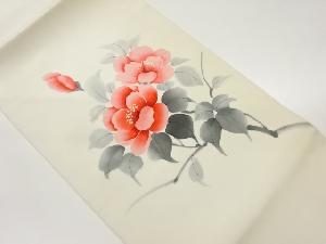 塩瀬手描き牡丹模様名古屋帯